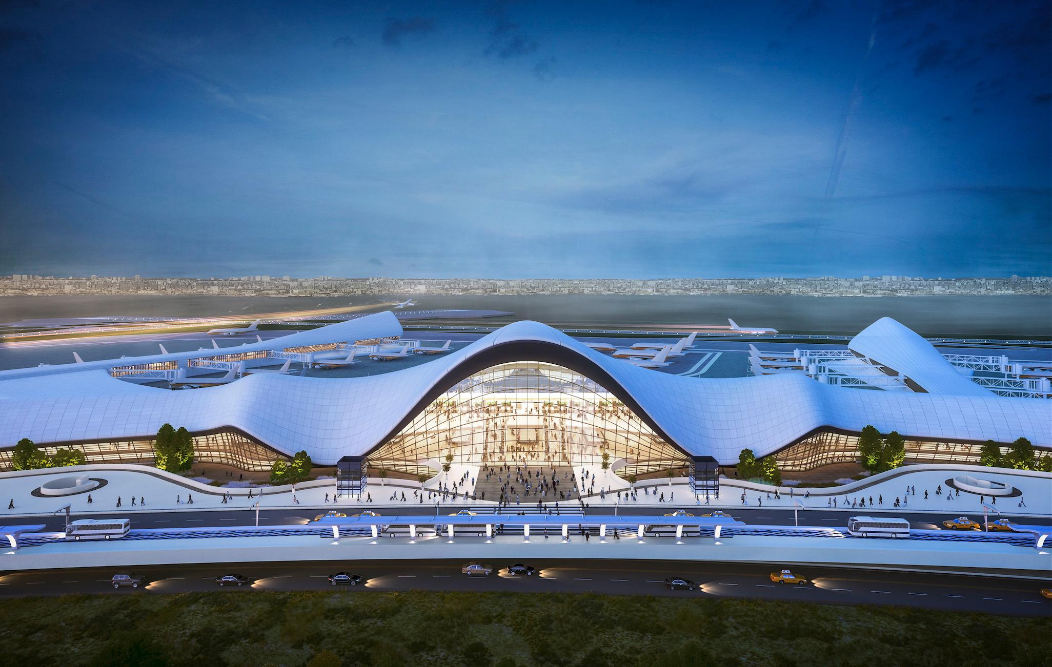 Conceptual rendering of redeveloped LaGuardia Airport, rendering by Neoscape
