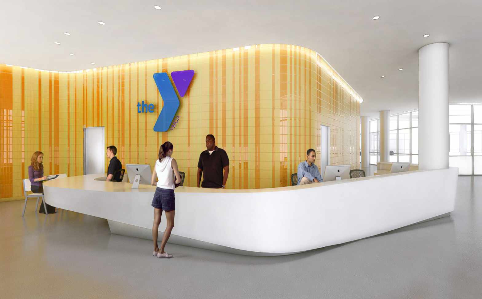 The YMCA at La Central, rendering by FXFOWLE