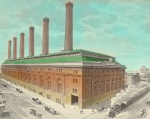 A historic image of the IRT Powerhouse, courtesy of the LPC.