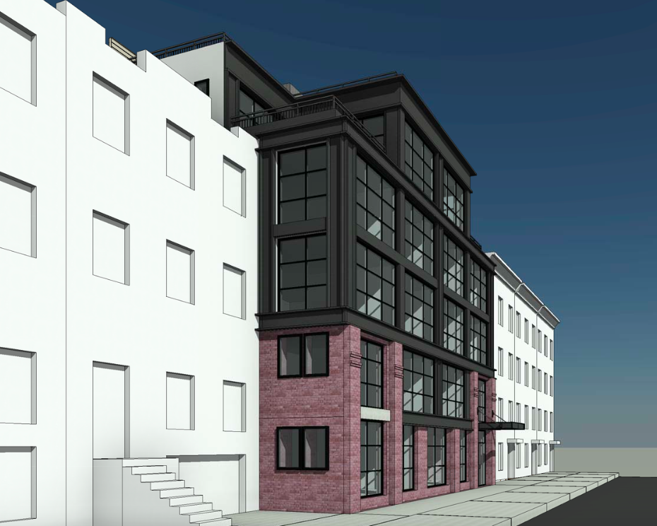 Looking east at 120 Java Street, rendering by Horrigan O'Malley Architects