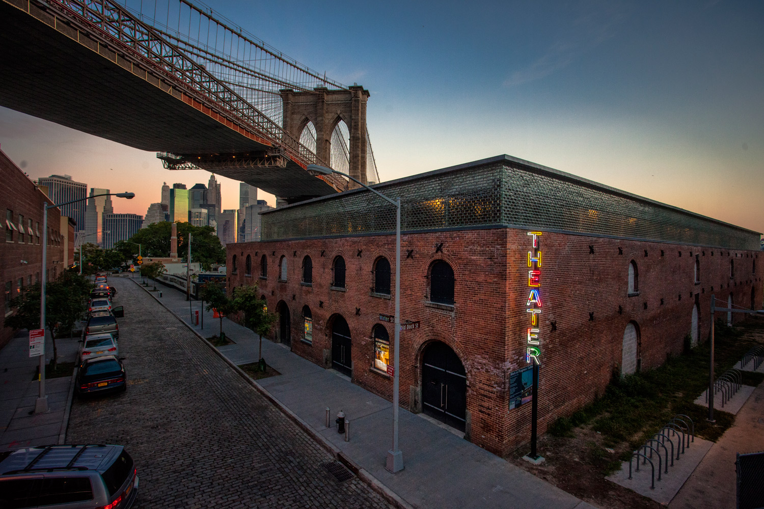 St. Ann's Warehouse at the former tobacco warehouse. Photo courtesy St. Ann's Warehouse <a href="http://ny.curbed.com/archives/2015/10/06/st_anns_reveals_new_theater_at_dumbos_tobacco_warehouse.php">via Curbed NY</a>
