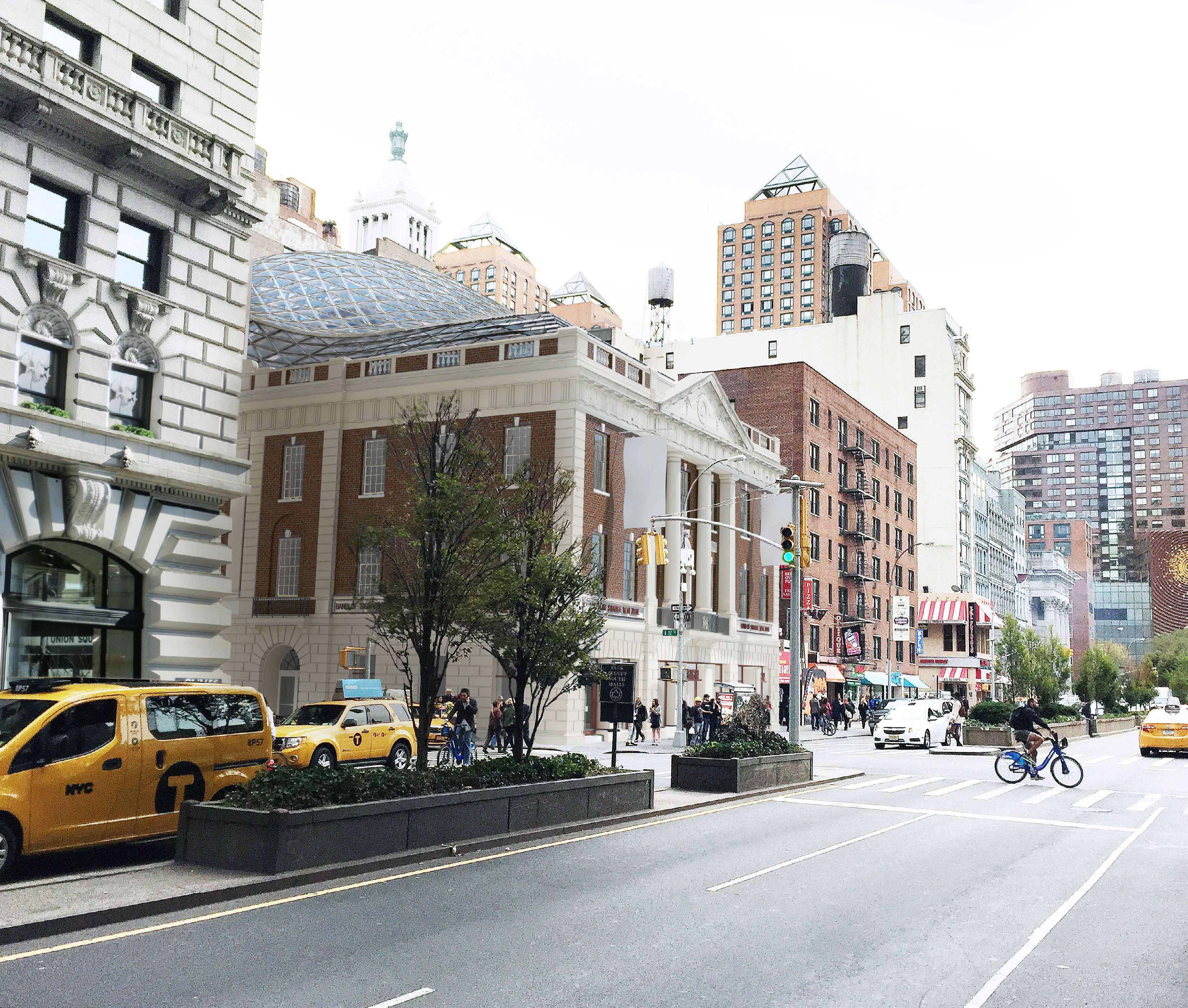 Rendering of Tammany Hall as seen from Park Avenue.