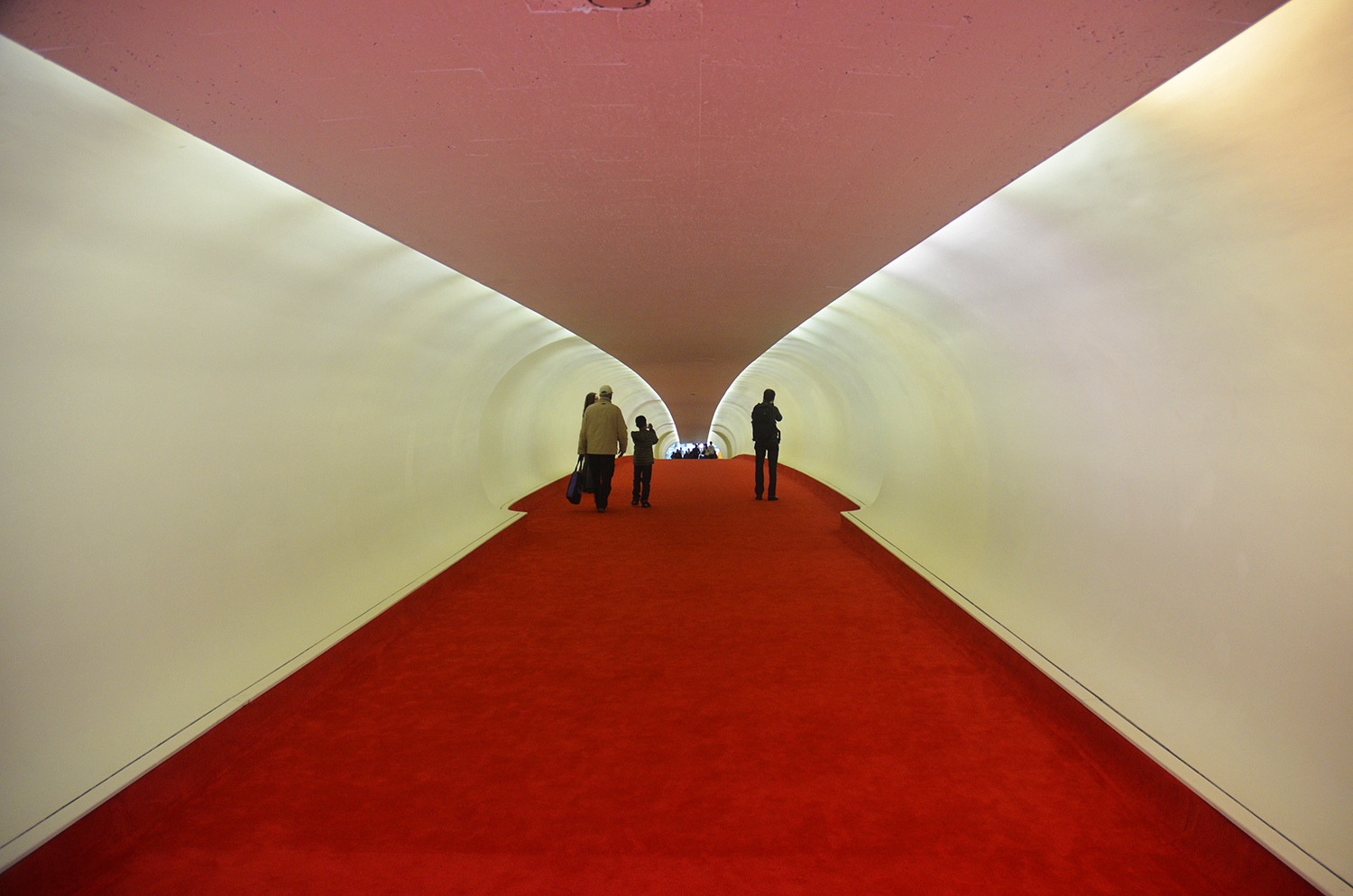 Flight tube at the TWA Flight Center as seen in October 2014. Photograph by Evan Bindelglass.