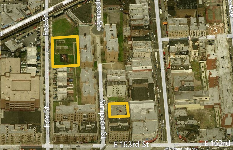 1000 Fox Street and 960 Simpson Street, image via Bing Maps