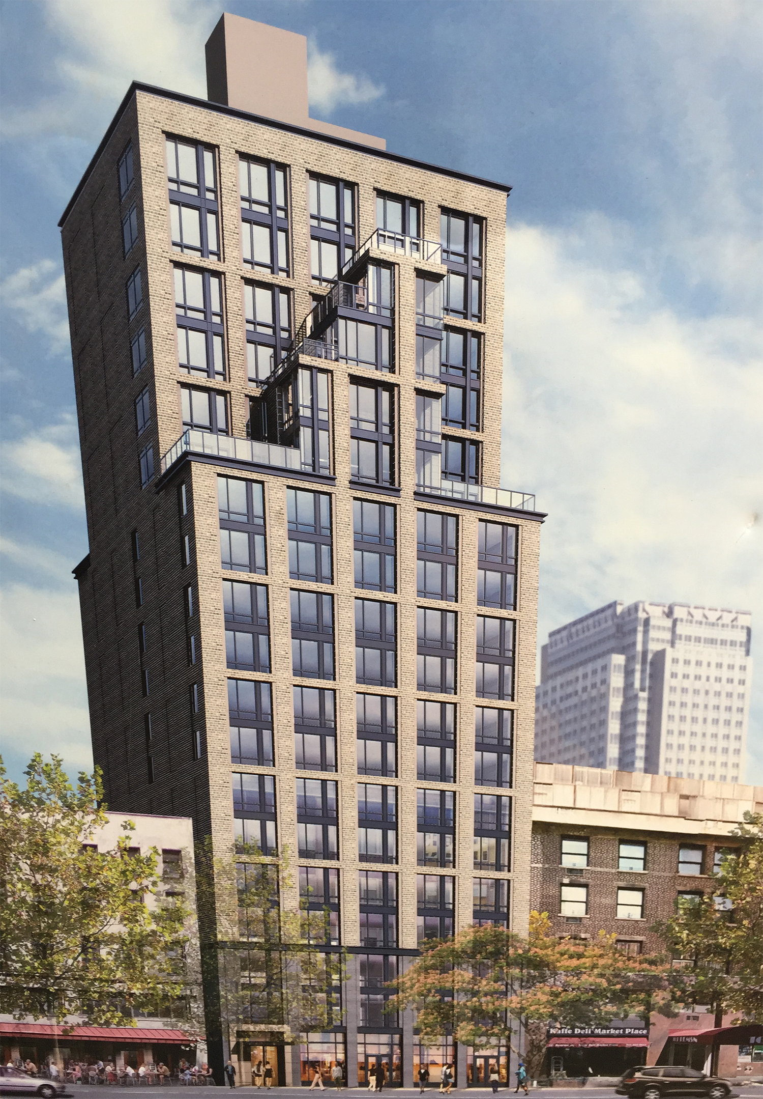 Rendering of 153 Remsen Street posted on-site. Photo by Tectonic.
