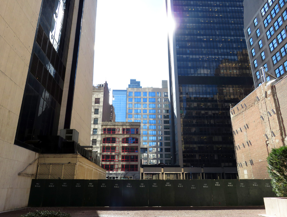 Looking south from the plaza on West 58th Street