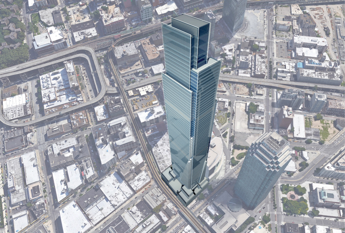 Rendering of Court Square City View Tower at 23-15 44th Drive via United Construction and Development