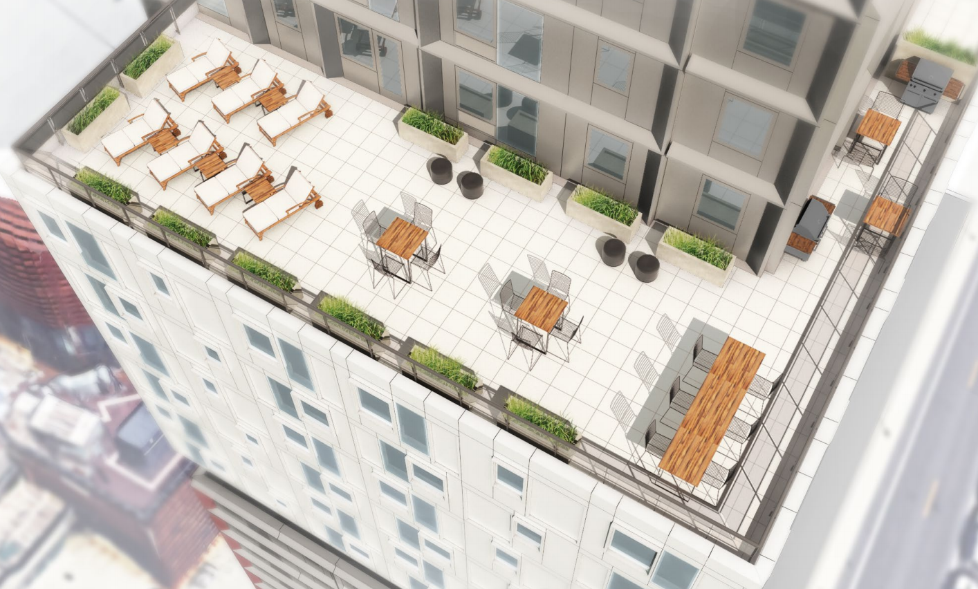 Roof deck at 38 Sixth Avenue, rendering by SHoP Architects