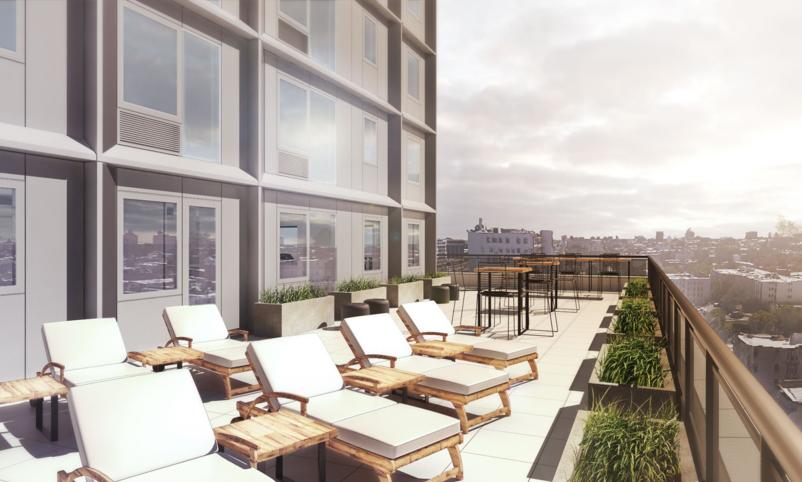 Roof deck at 38 Sixth Avenue, rendering by SHoP Architects