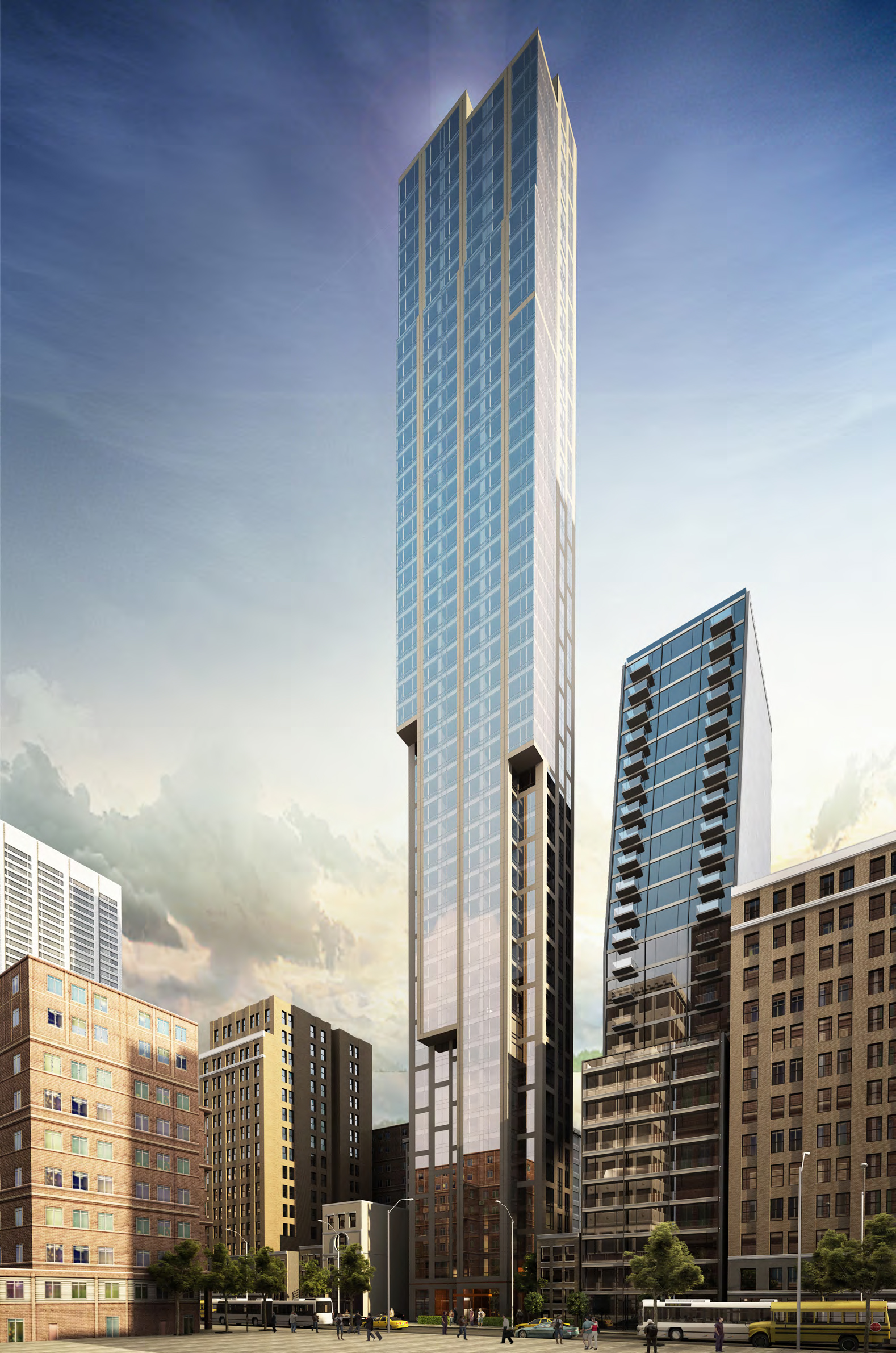Rendering of 131 East 47th Street, southeast perspective. Credit: SLCE Architects