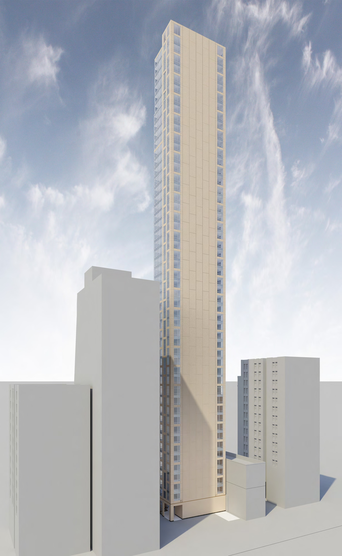 Study of 131 East 47th Street, northeast perspective. Credit: SLCE Architects