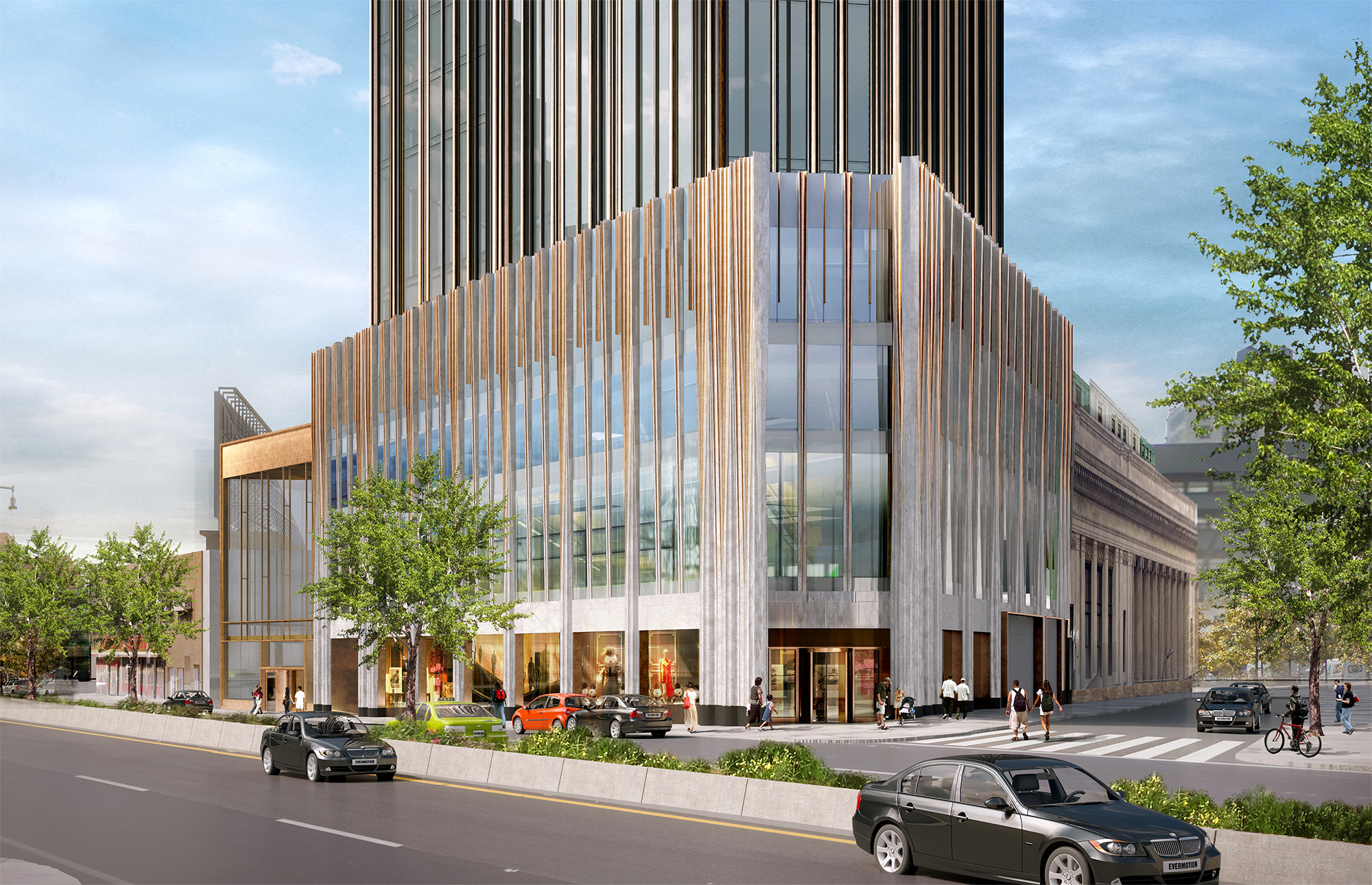 Rendering of the base of 340 Flatbush Avenue Extension. Credit: SHoP