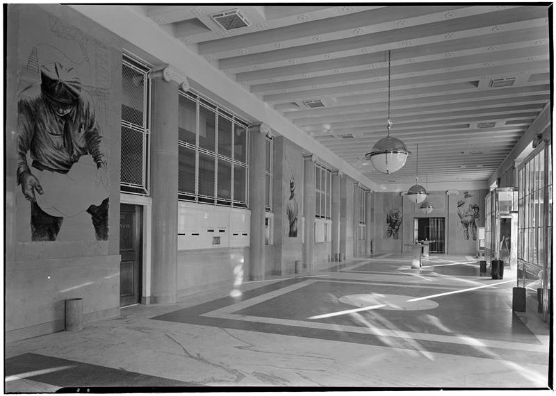 Bronx General Post Office main hall, 1938. Credit: Museum of the City of New York via LPC