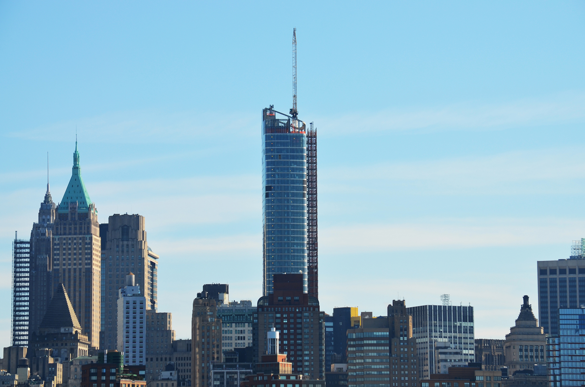 50 West Street as seen from Jersey City on January 28, 2016. Photo by Evan Bindelglass