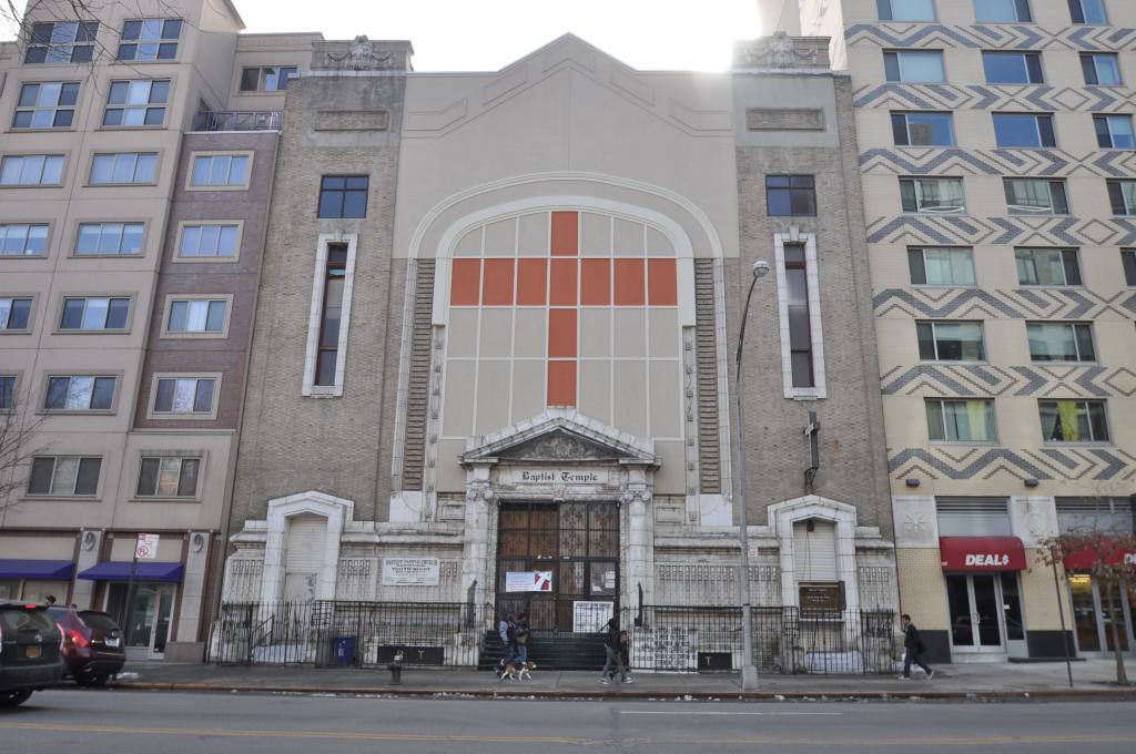 Harlem Baptist Temple Church at 20 West 116th Street in March 2014, photo by Christopher Bride for PropertyShark