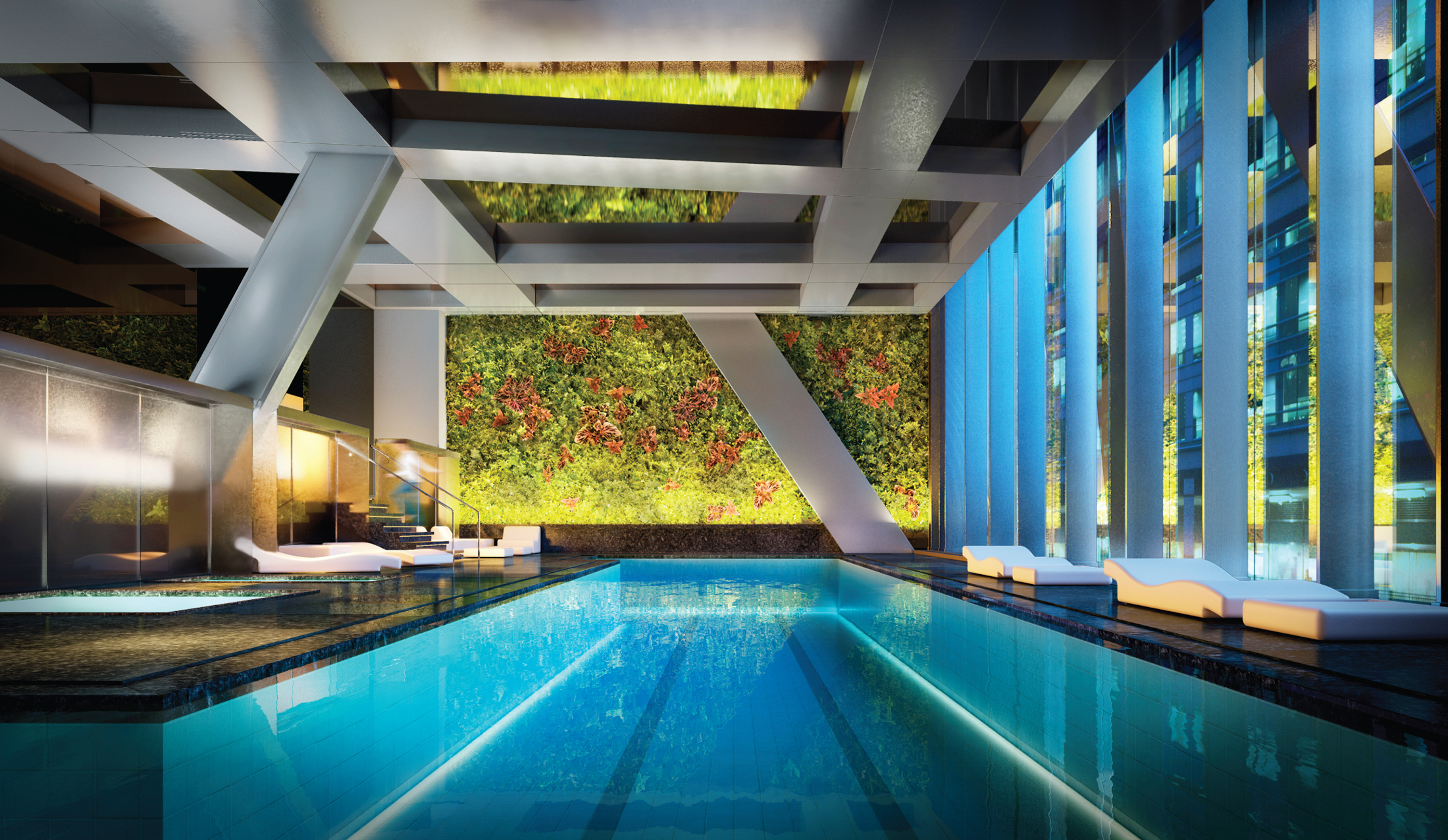 Rendering of the lap pool at 53W53