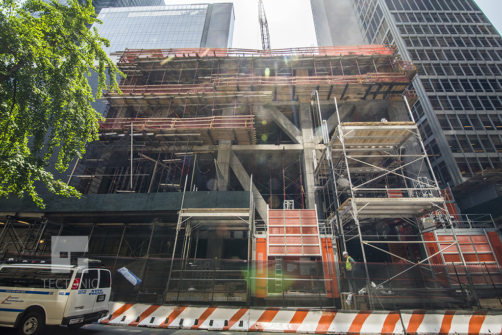 Construction on the 54th Street side of 53W53. Photo by Tectonic