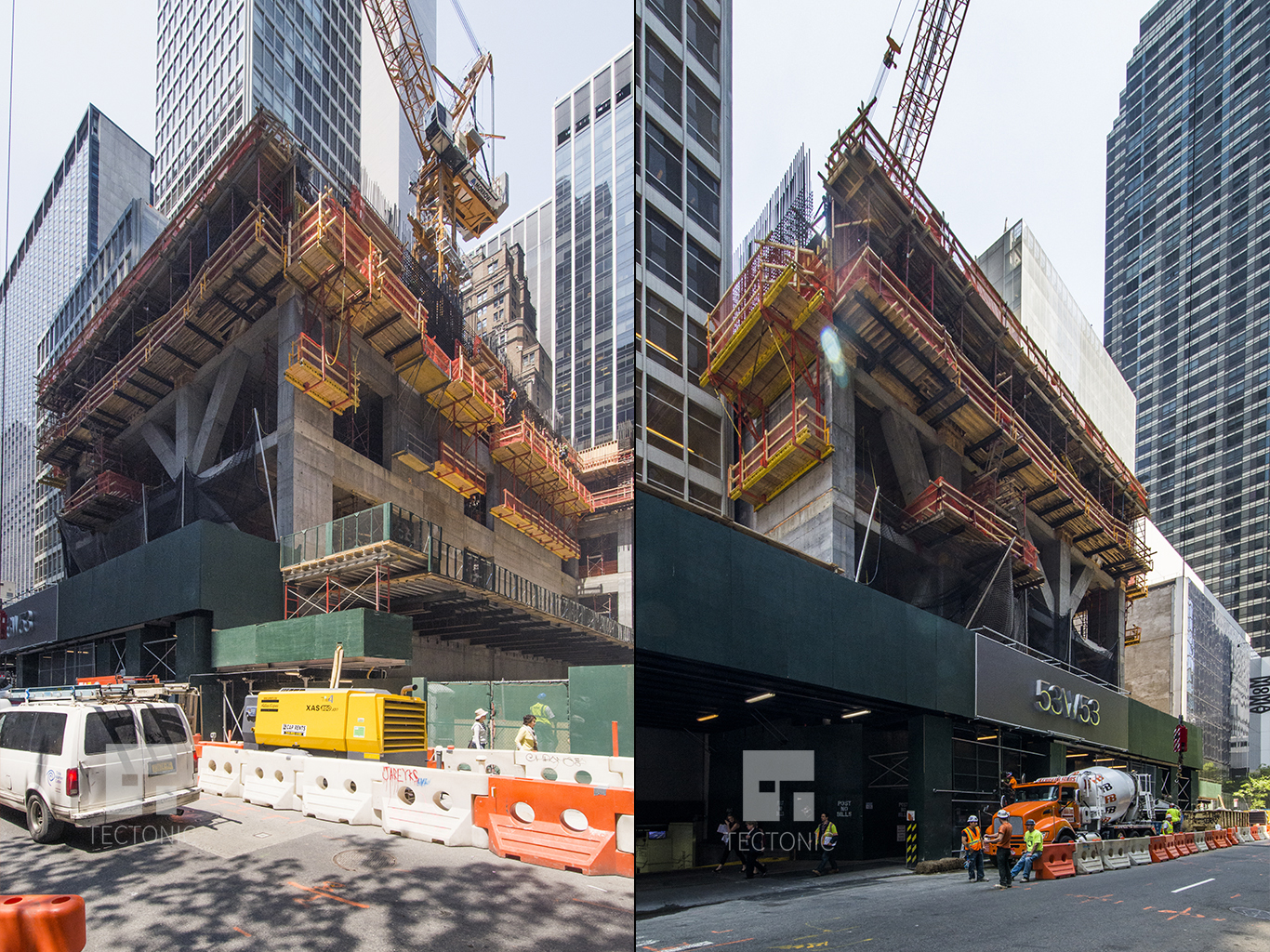 Construction at 53W53. Photos by Tectonic