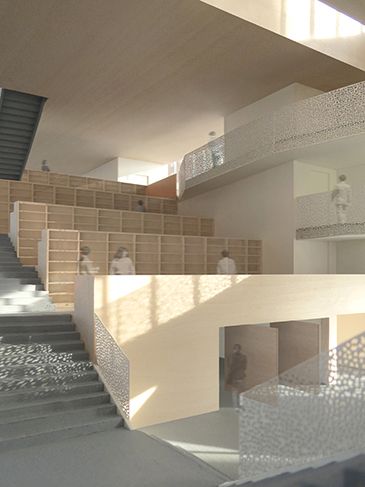 Interior rendering by Steven Holl Architects