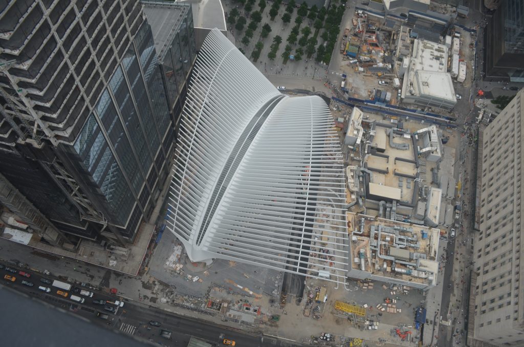 Transit Hub at center and Two WTC's foundation at right