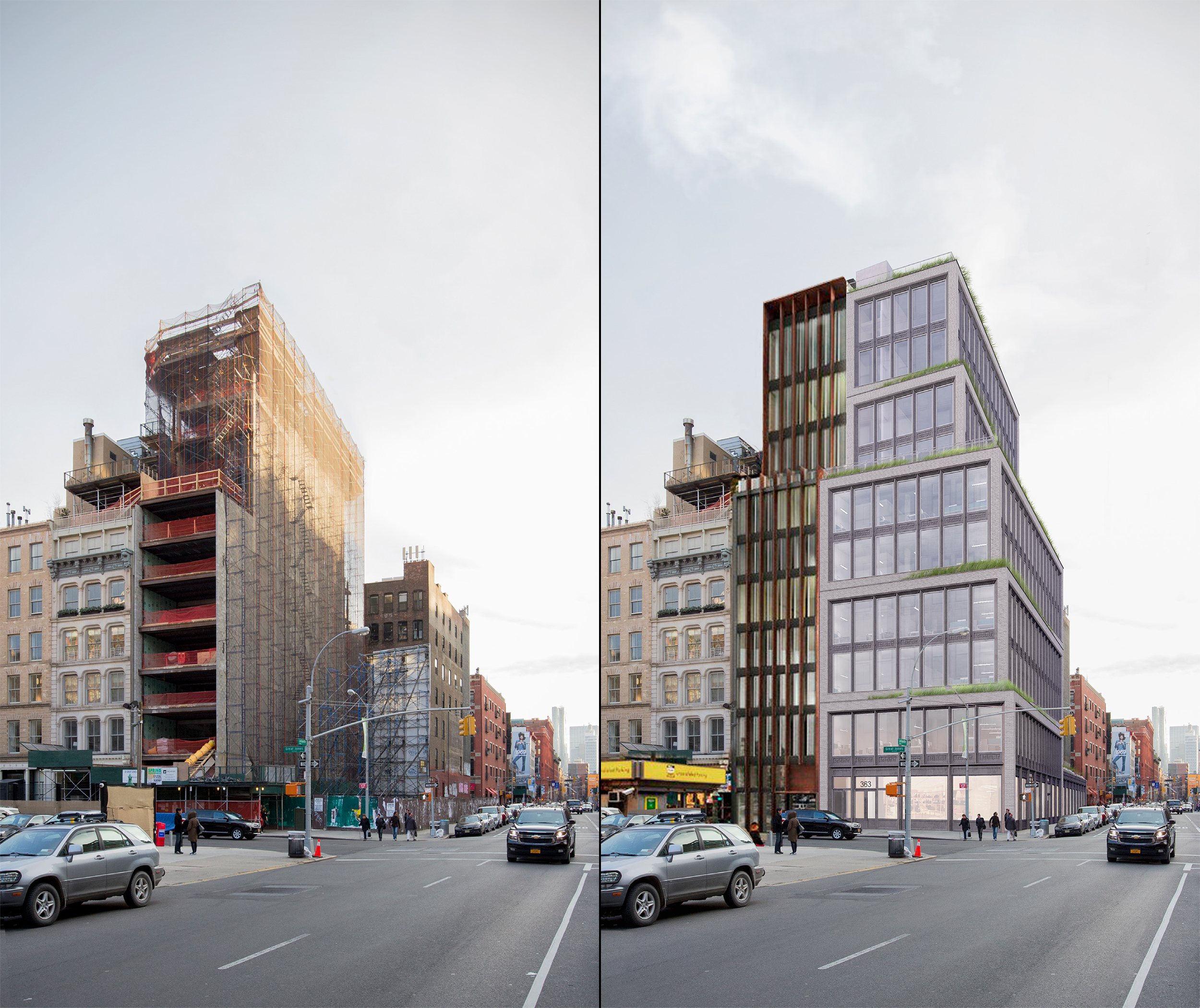 Existing and proposed conditions at 363 Lafayette Street