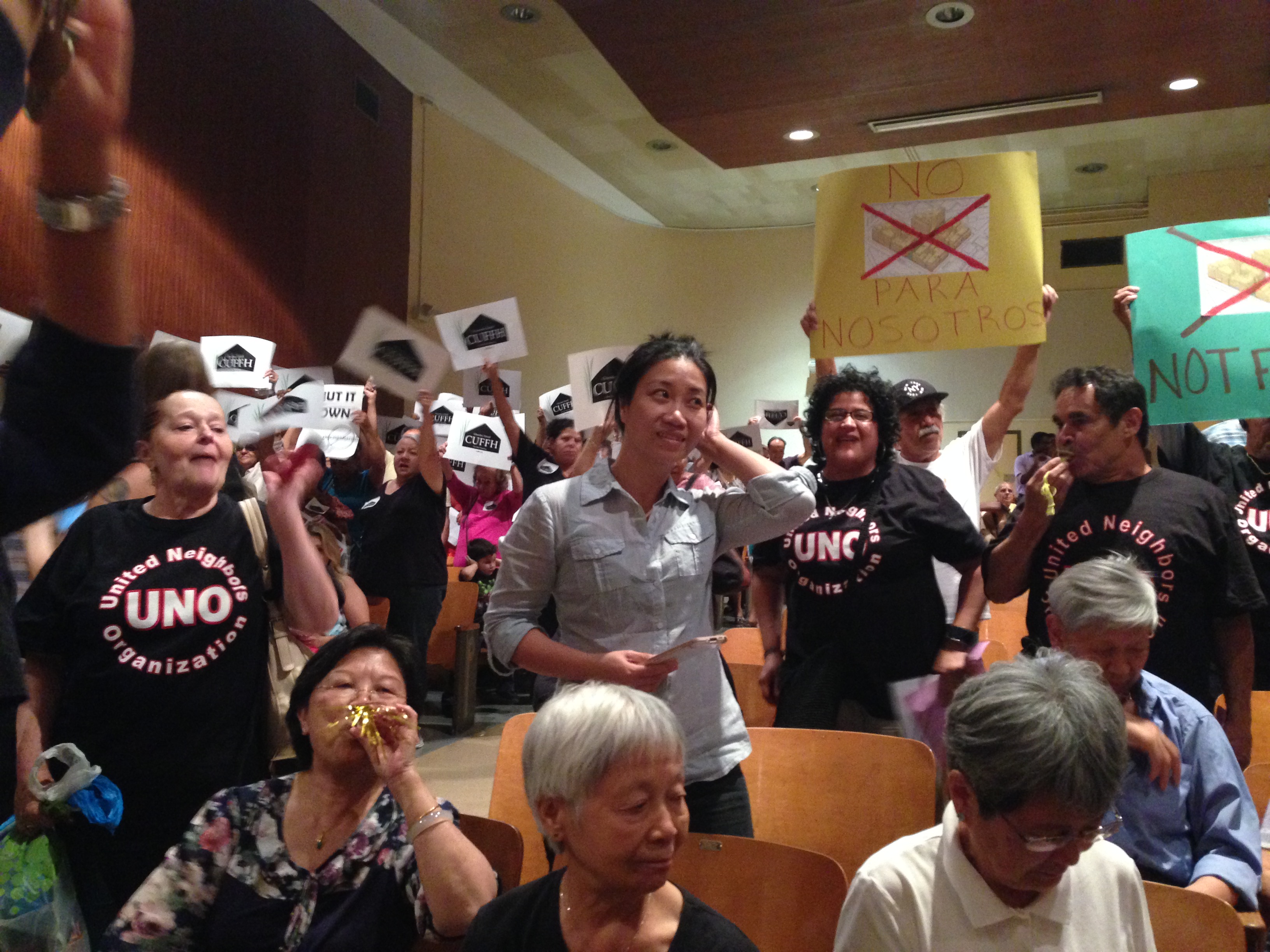More protesters from last night's meeting.