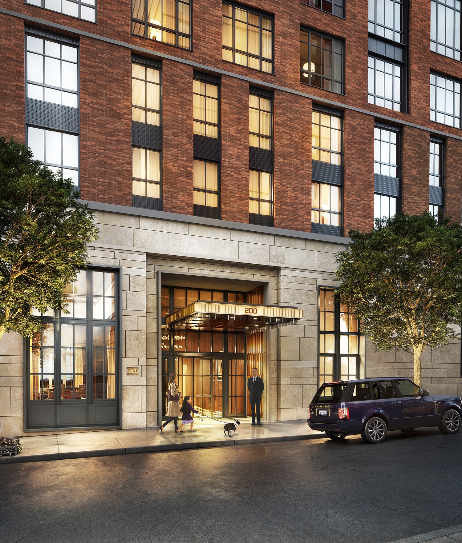 Rendering of the entrance to The Kent, 200 East 95th Street