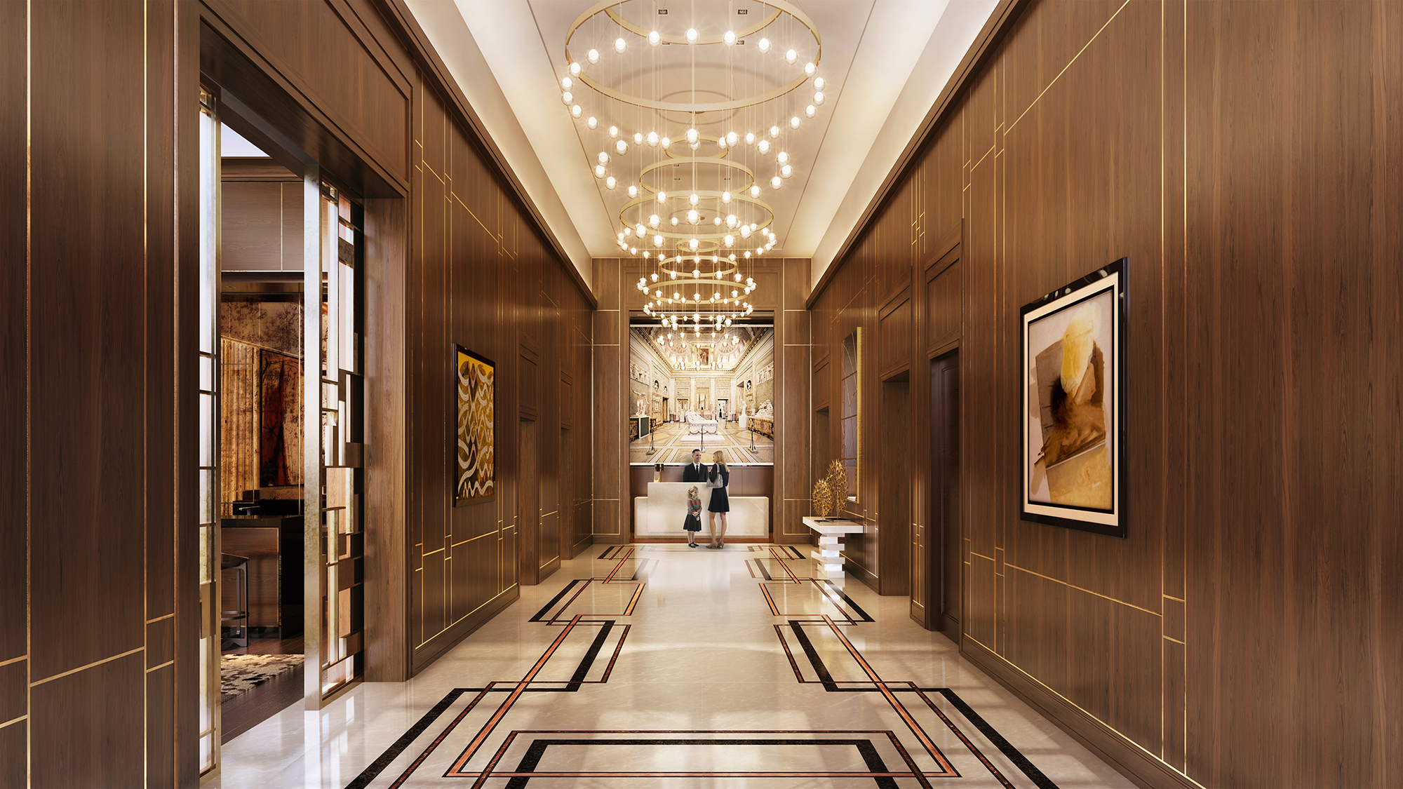 Rendering of the lobby at The Kent, 200 East 95th Street