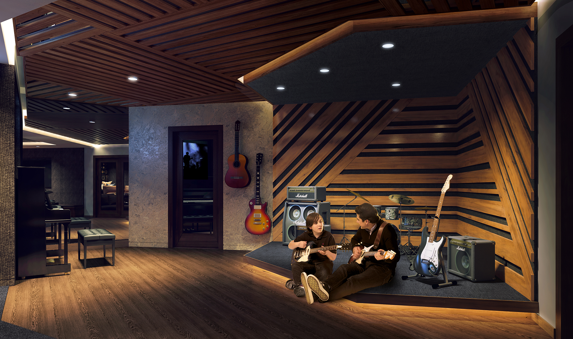 Rendering of the Sound Lounge at The Kent, 200 East 95th Street