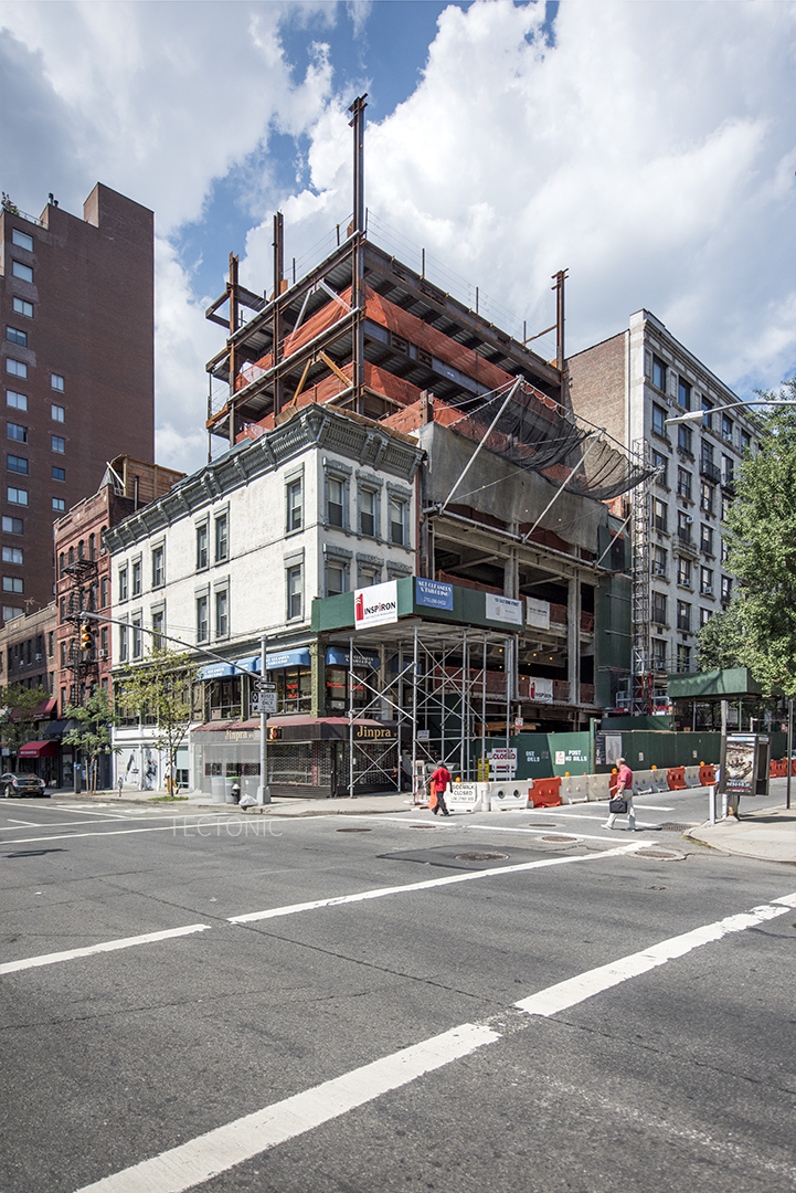 Construction at the Moise Safra Community Center, 130 East 82nd Street. Photo by Tectonic for YIMBY