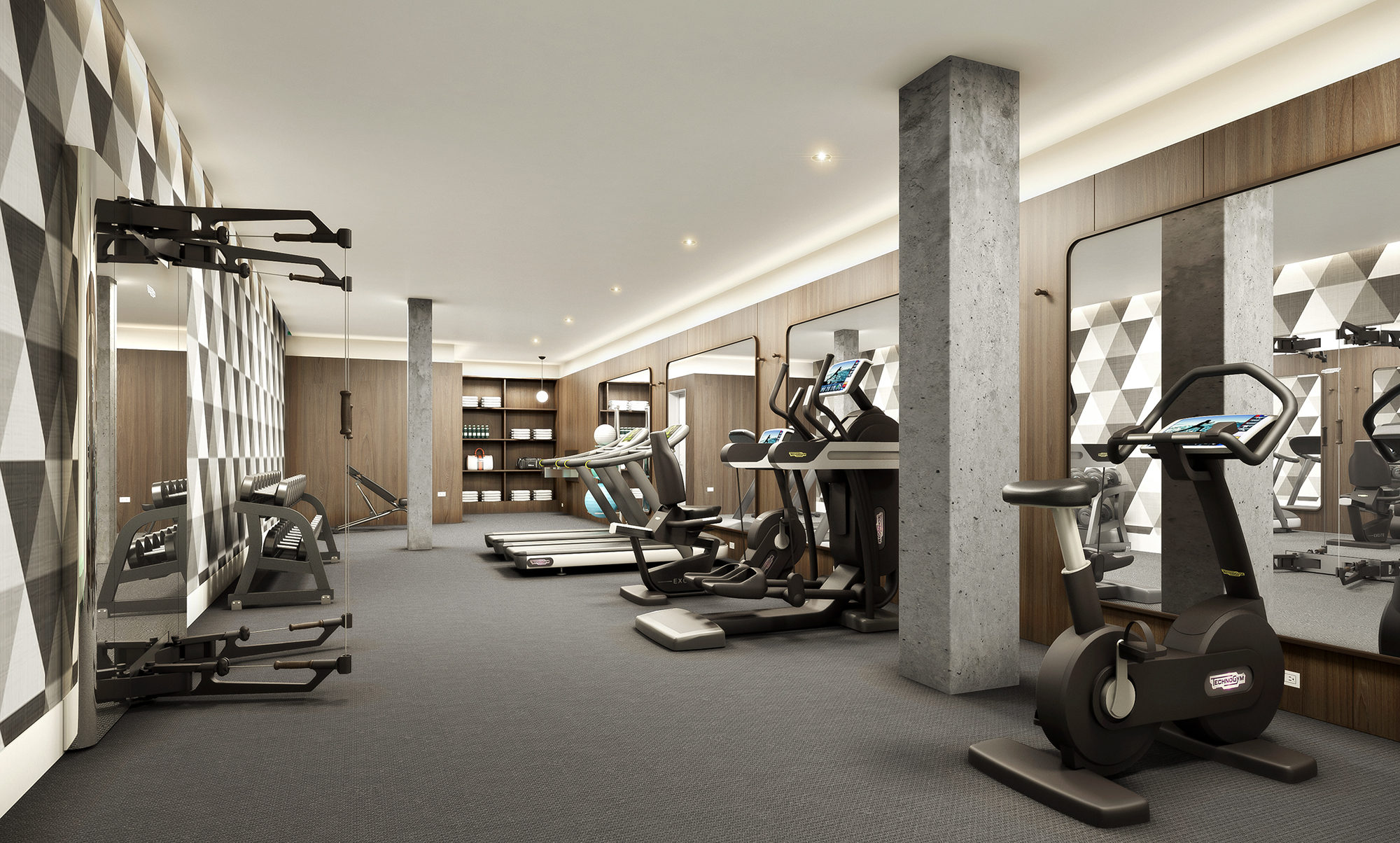 Rendering of the gym at 190 South 1st Street