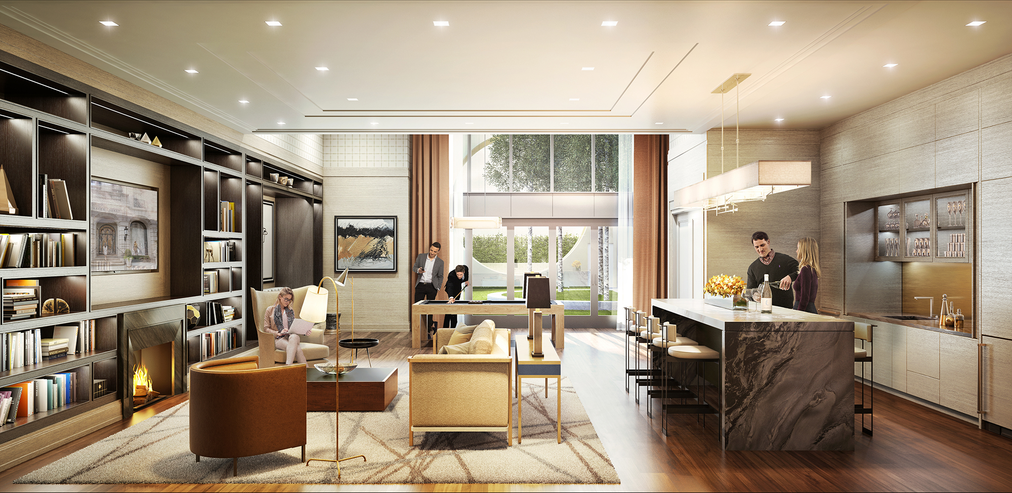 Rendering of the terrace lounge at The Kent, 200 East 95th Street