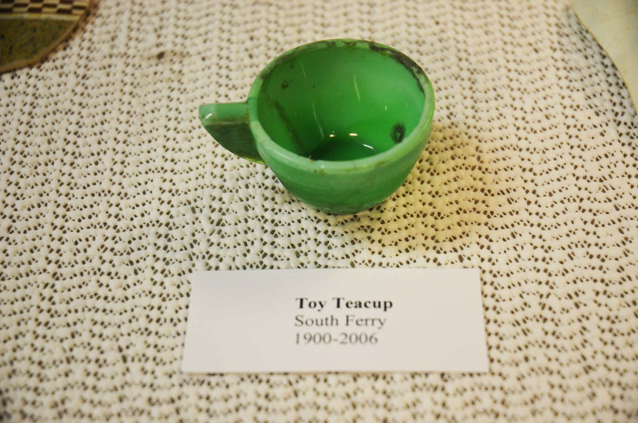 Toy teacup found at South Ferry