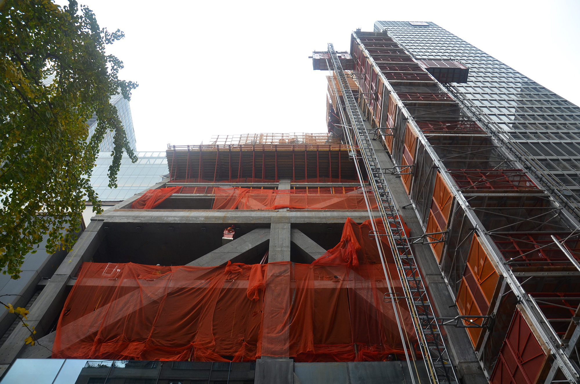 Construction on the West 54th Street side of 53W53