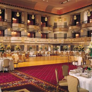 Grand ballroom at the Waldorf-Astoria Hotel. Credit: Hilton Worldwide