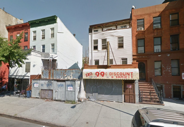 157 Tompkins Avenue (vacant lot and adjacent three-story building), image from Google Maps