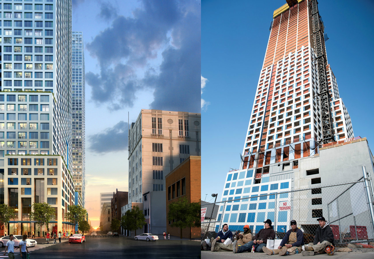First Tower Of Journal Squared Tops Out At 53 Stories In Journal Square,  Jersey City - New York YIMBY