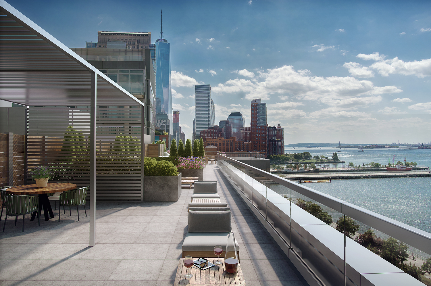 Rendering of the roof view at 456 Washington Street. Exclusive to YIMBY.