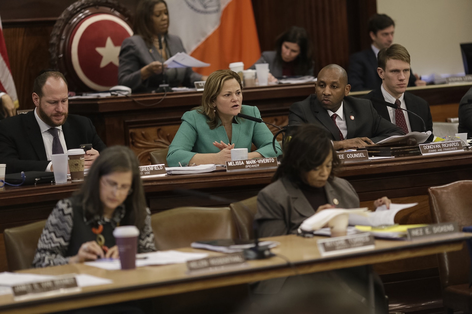 Melissa Mark-Viverito speaks during a hearing on Mandatory Inclusionary Housing last month. photo by William Alatriste for the City Council