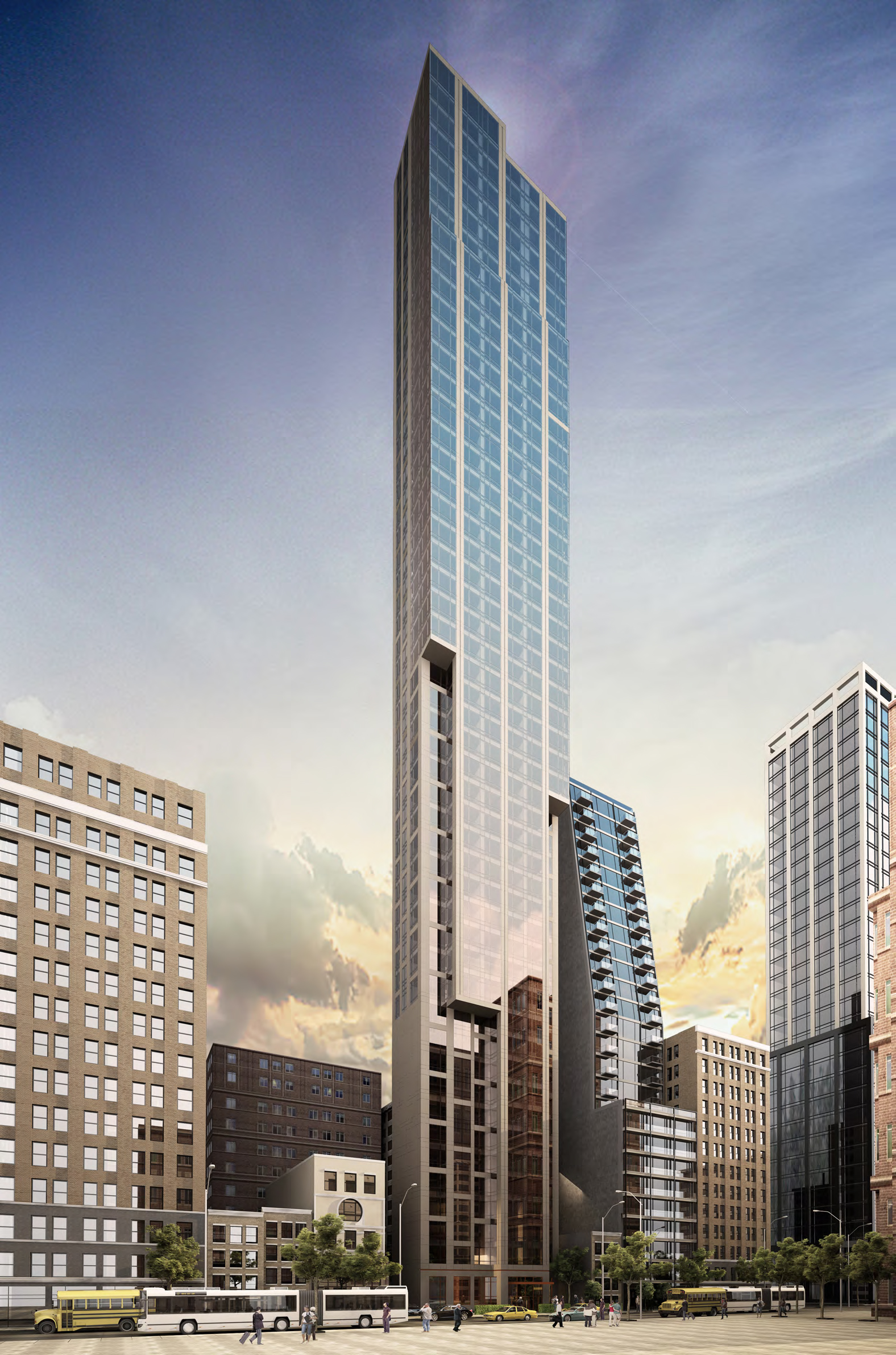 Rendering of 131 East 47th Street, southwest perspective. Credit: SLCE Architects