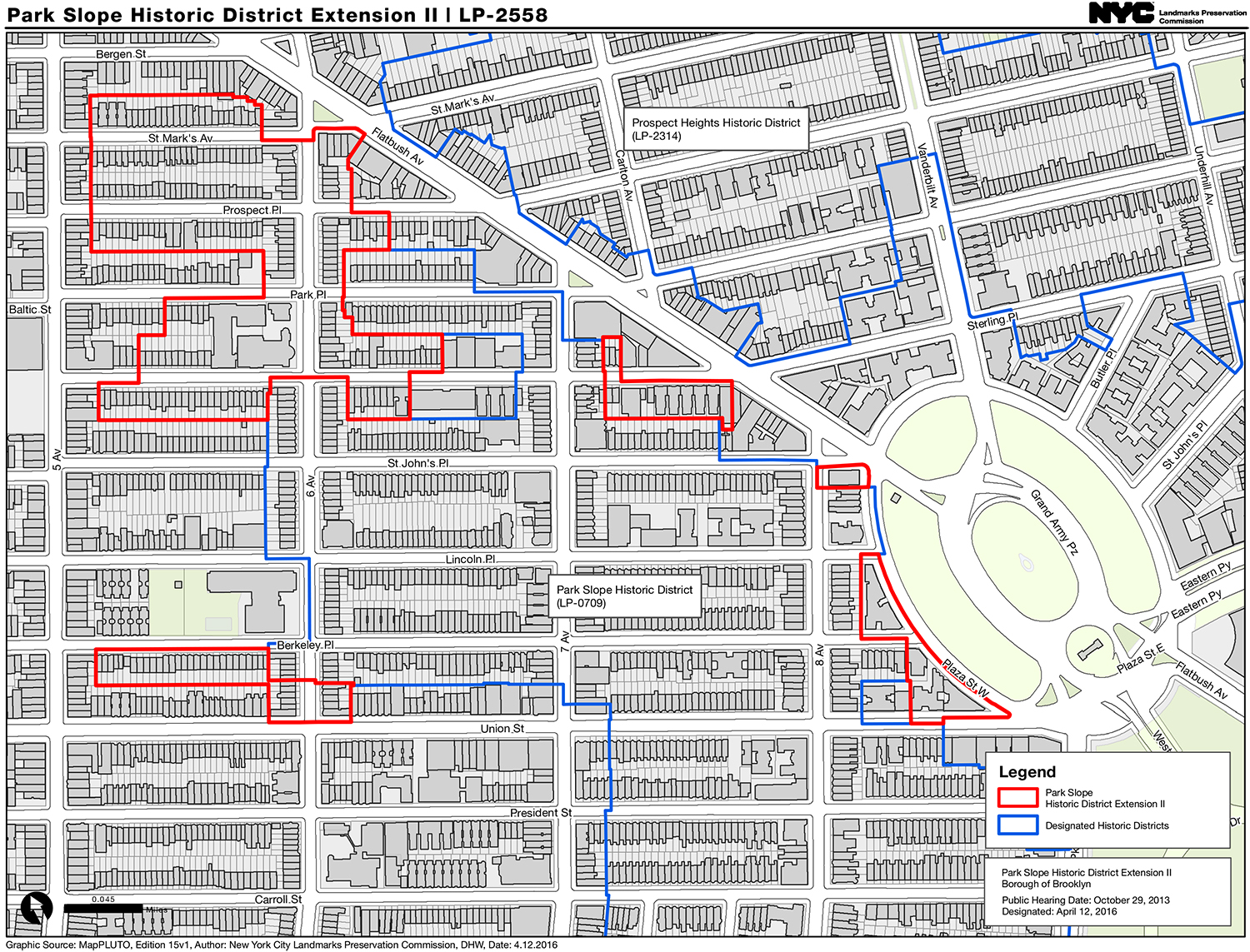 Map of Park Slope Historic District Extension II