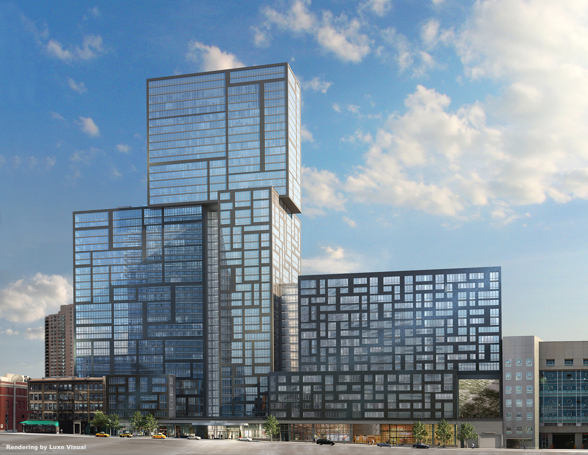 Rendering of 606 West 57th Street. Via SLCE Architects