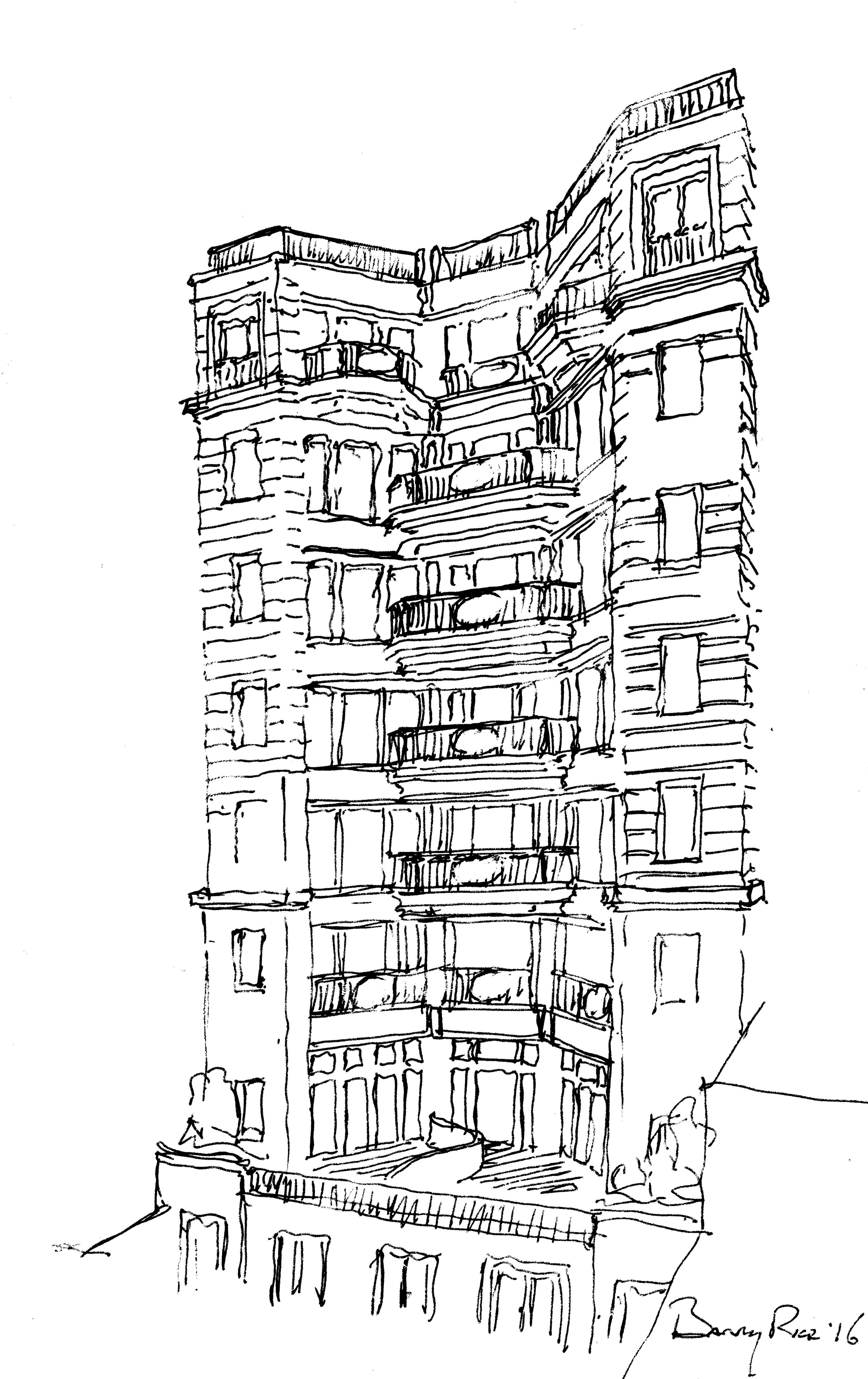 164 West 74th Street, sketch by Barry Rice Architects164 West 74th Street, sketch by Barry Rice Architects