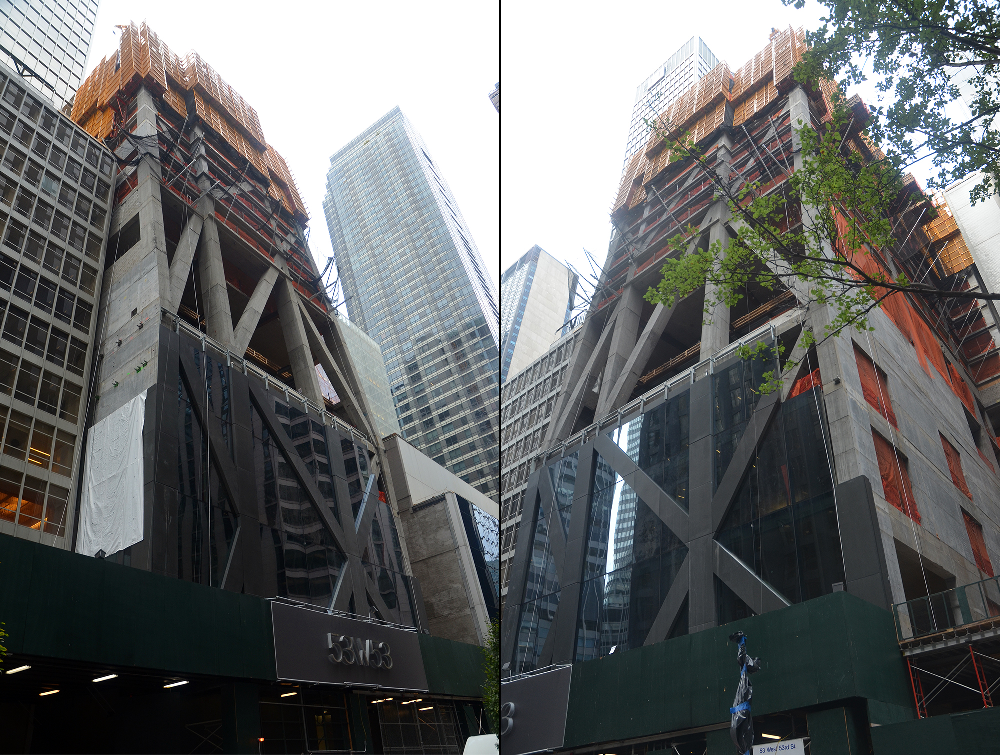 Construction on the 53rd Street side of 53W53. All photos by Evan Bindelglass unless noted
