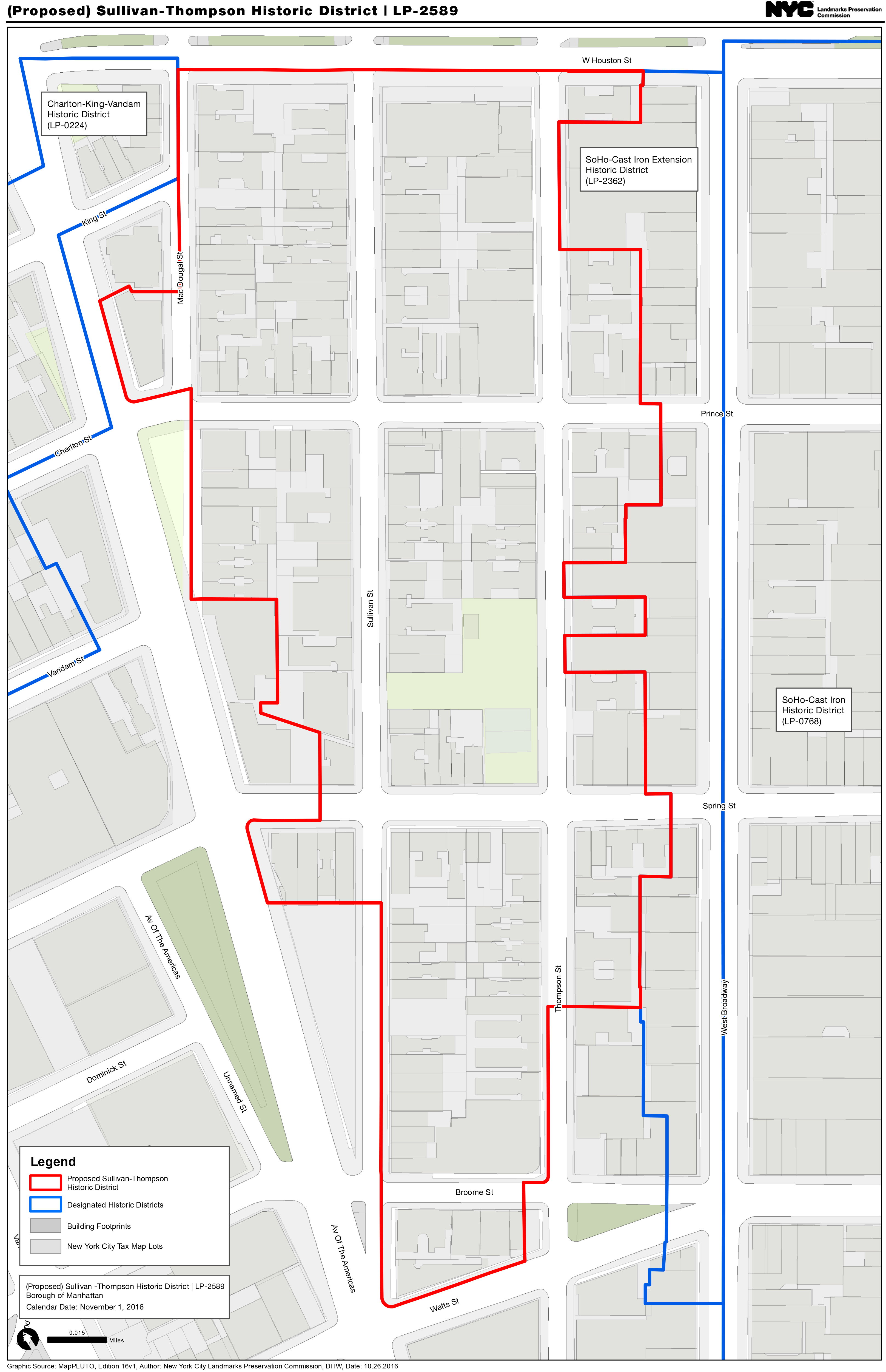 Map of the Proposed Sullivan-Thompson Historic District