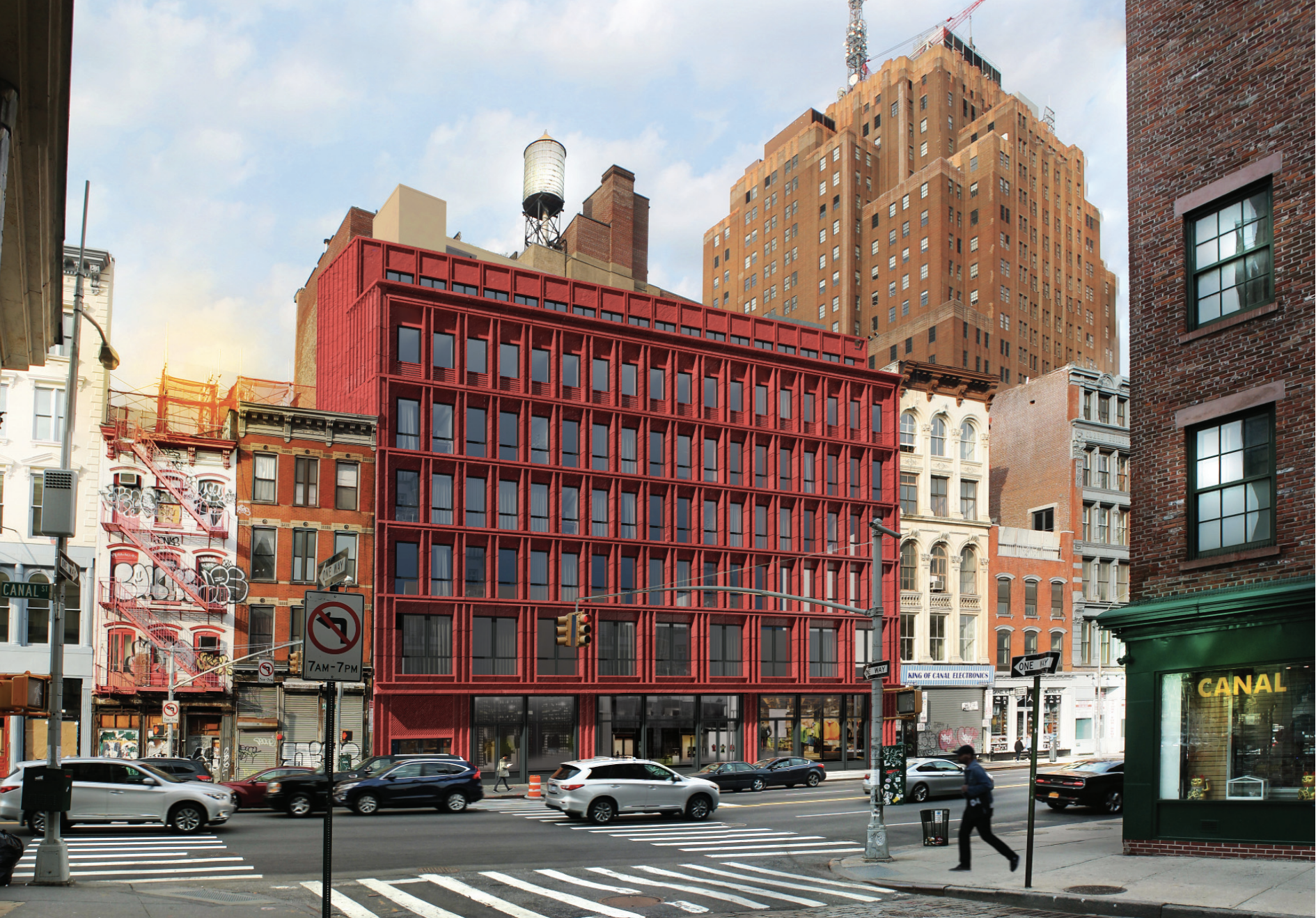 Red Terra Cotta Exterior Revealed After 312-322 Canal Street's
