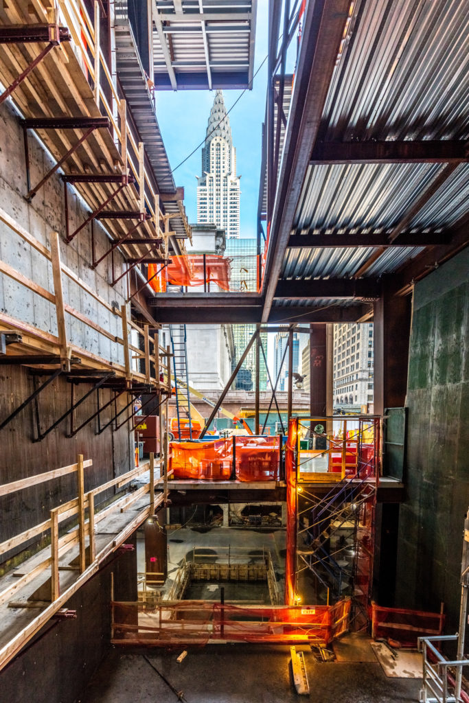 Chrysler Building through Scaffolding and Steel on One Vanderbilt, image by Max Touhley