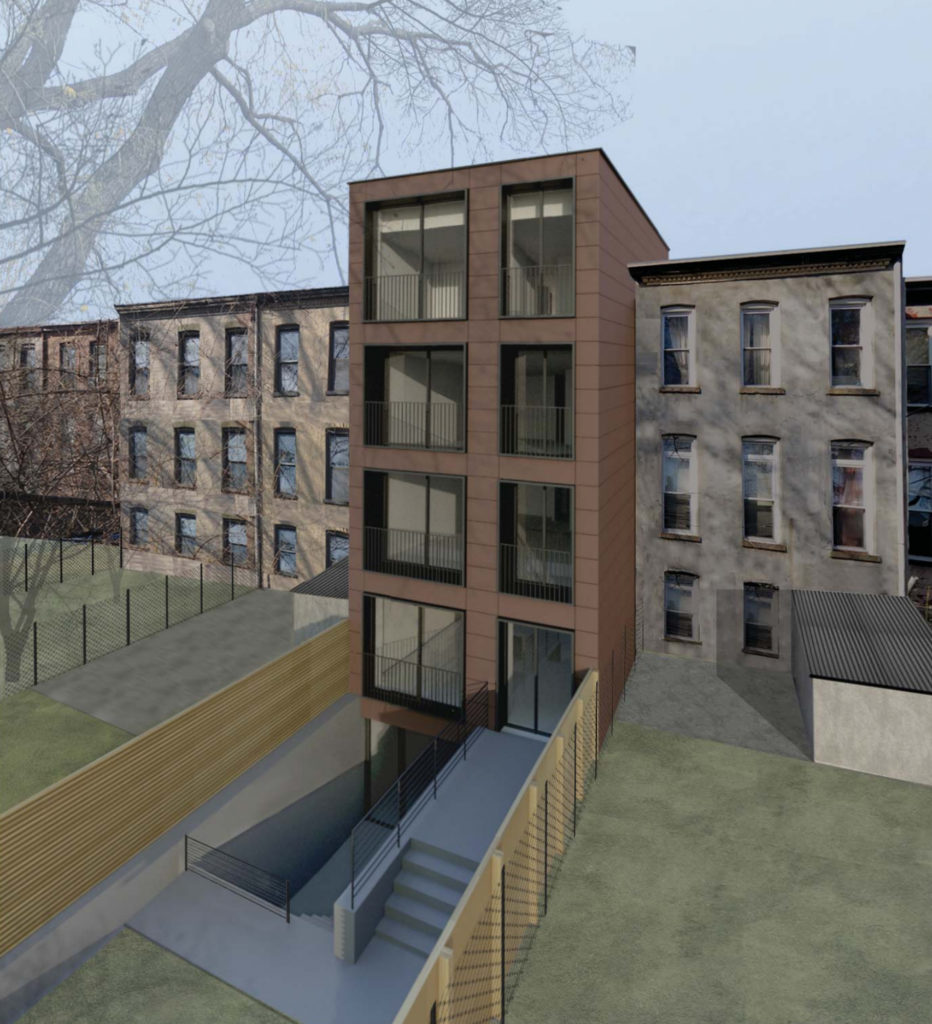 Updated 514 Halsey Street rear view, rendering by Kane Architecture and Urban Design