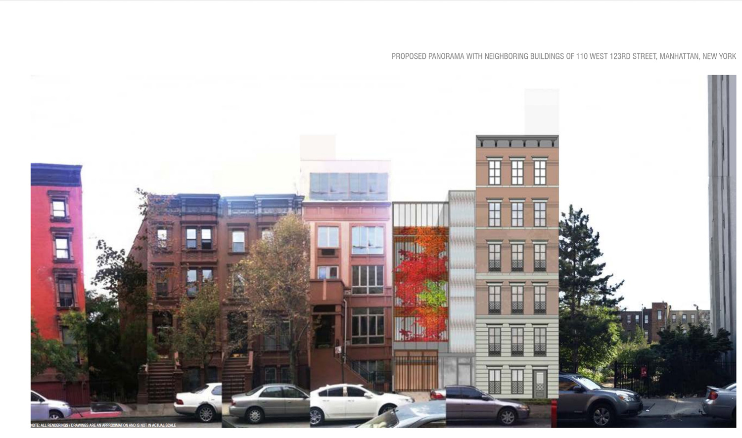 110 West 123rd Street in context, design by Shahrish Consulting