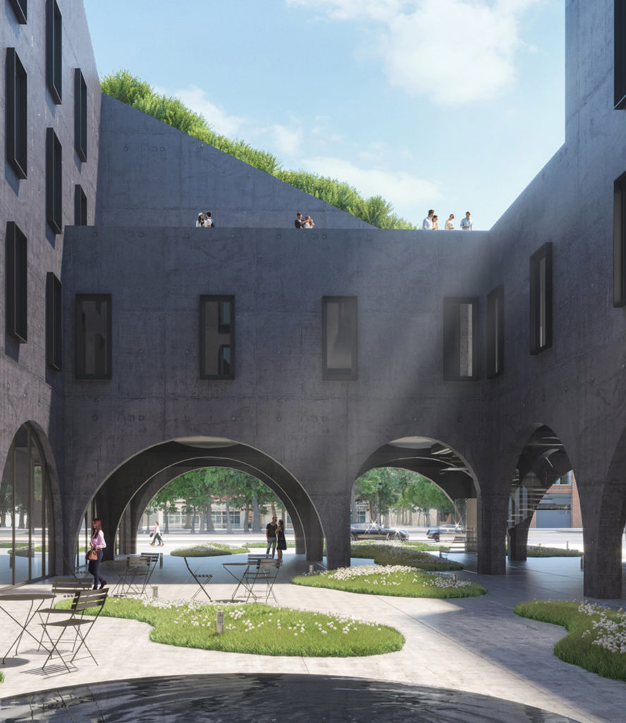 1548 Bedford Avenue courtyard, rendering courtesy ODA Architects